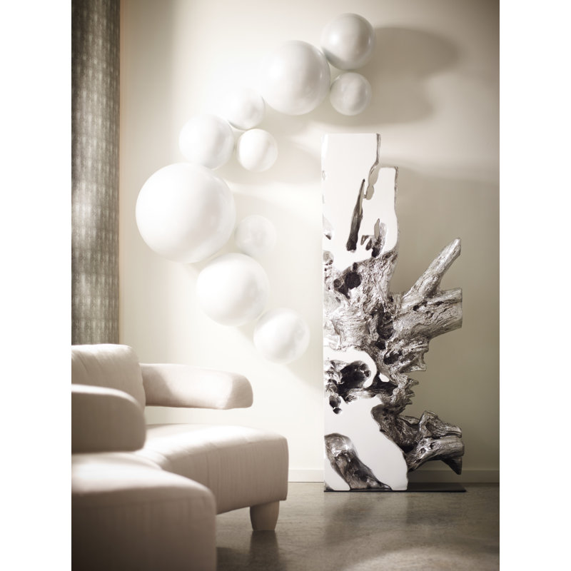 Freeform Resin Sculpture Silver Leaf