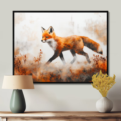 Fox Wall Art, Autumn Woodland Canvas, Little Autumn Fox Wanderer