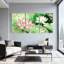 Ensemble de 3 tableaux muraux de style Art déco représentant des fleurs de lotus-1058763980