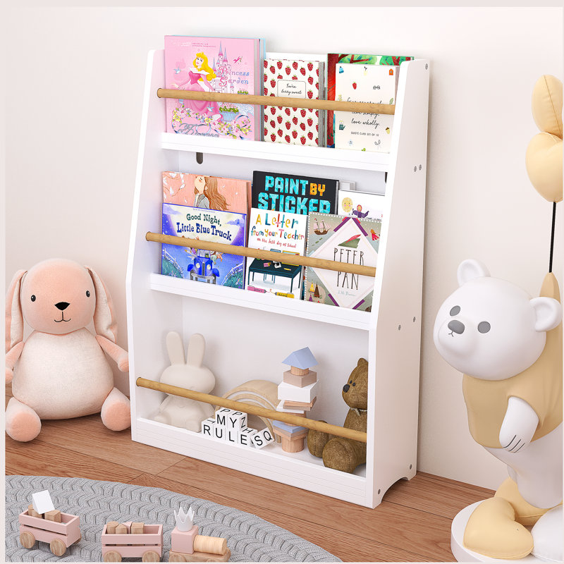 3 Tier Kids Book Shelf,Kids Book Rack, White