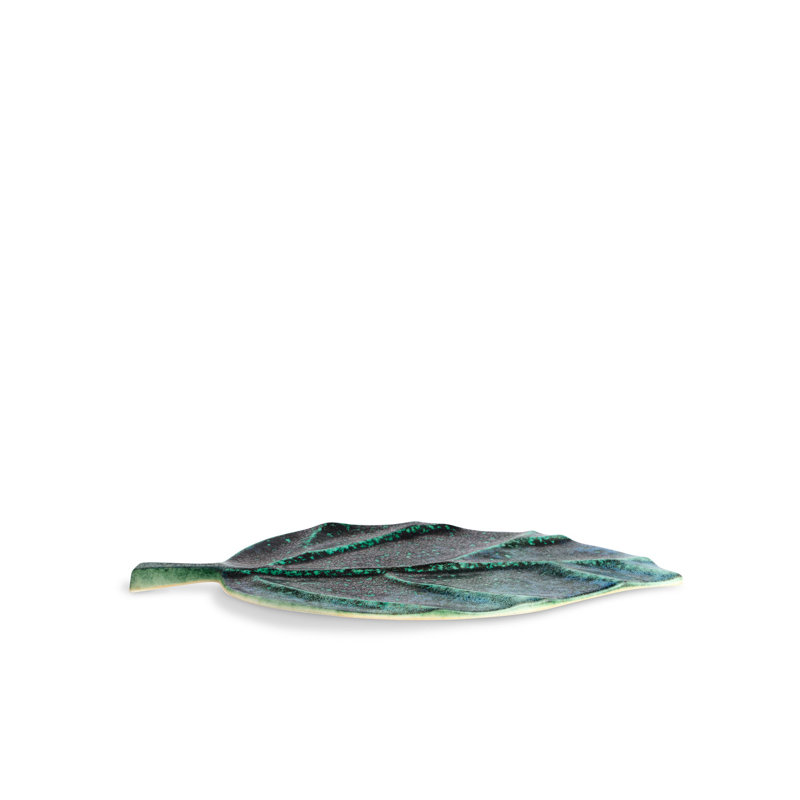 Cenote Leaf Platter, 0.75" H x 12.5" W x 6.75" D