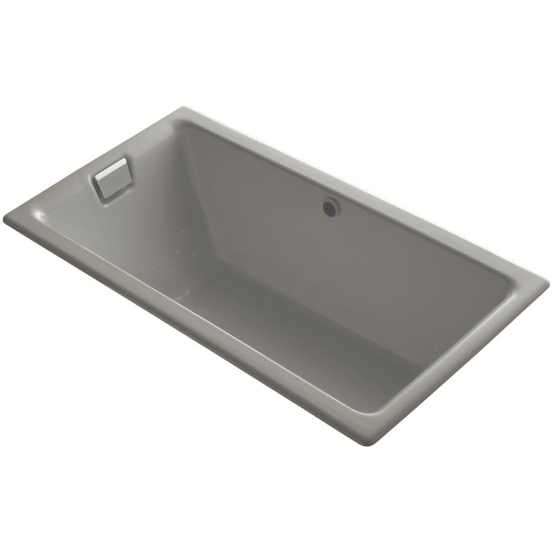Tea for Two 66" x 36" Drop In Air Bathtub, Black Black, Brushed Nickel