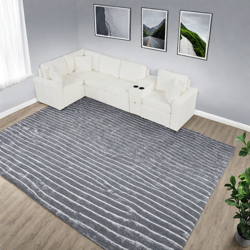 Canapés modulaires peu encombrants avec rangement, chenille de qualité supérieure, conception moderne pour le salon