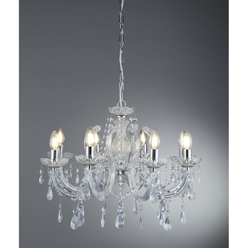 Kelly 8 - Light Candle Style Chandelier, Chrome