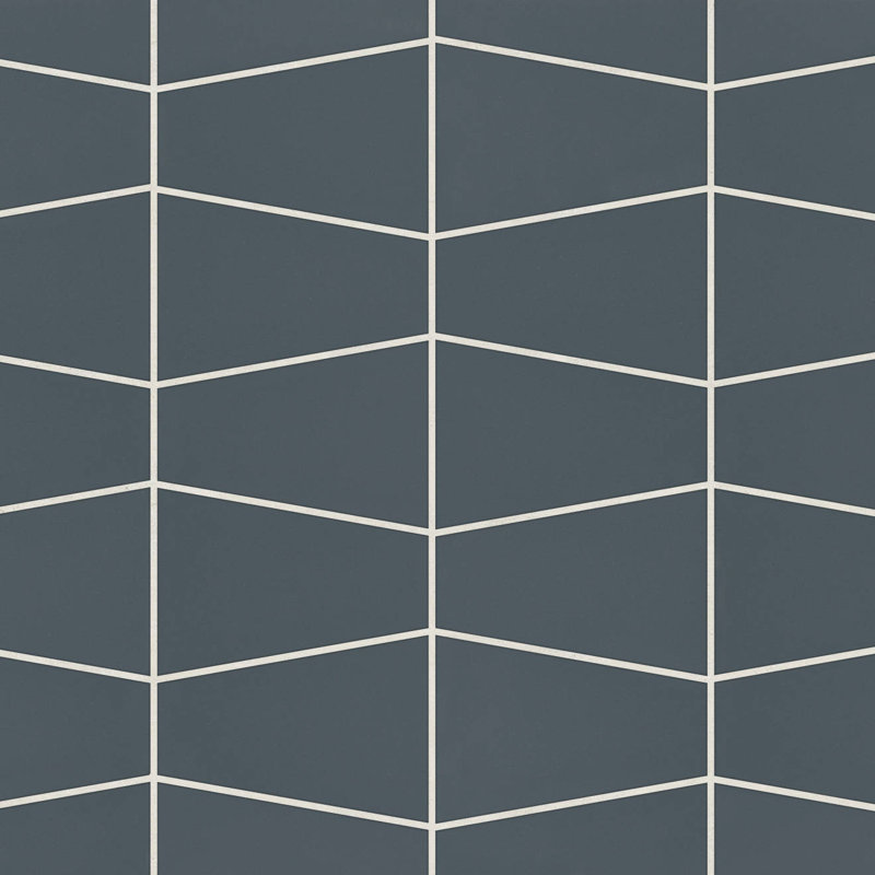 Mosaïque en porcelaine mate trapézoïdale Marin, Gris foncé