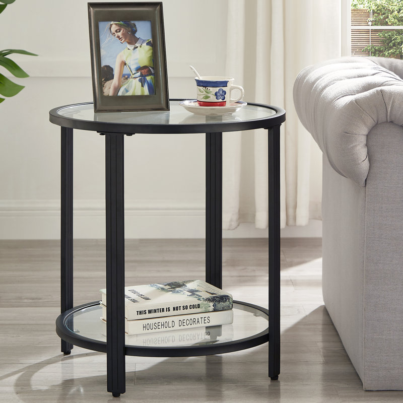 Doynton Round Glass Top End Side Table