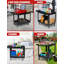 Chariot de service utilitaire à 2 tablettes, chariot de service roulant PP robuste avec roulettes pivotantes à 360 ° (2 avec freins), 550 lb, grande tablette à lèvres, poignée de rangement ergonomique pour entrepôt / garage / nettoyage-136183230-136183231