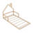 Wood Floor Bed With House-Shaped Headboard-453419973-453419970
