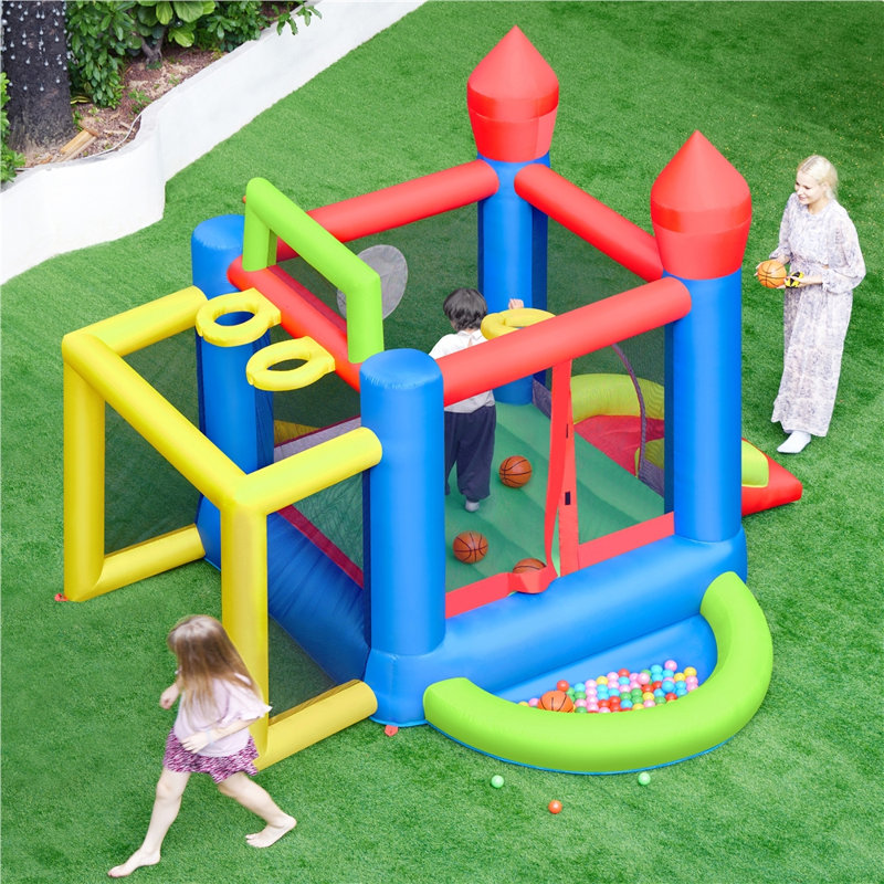 Yaheetech Multicolor Inflatable Bounce House with Slide