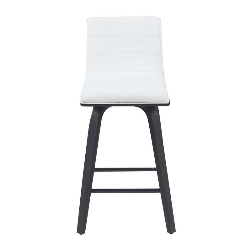 Tabouret de bar et de comptoir Biance, Tabouret de comptoir (siège d'une hauteur de 26 p, Blanc, Noir