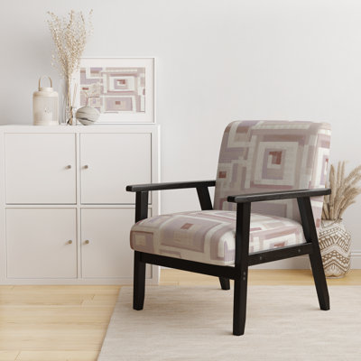 Gottwaldt - Forme géométrique rose, fenêtres I - Fauteuil d'appoint transitionnel rembourré en velours