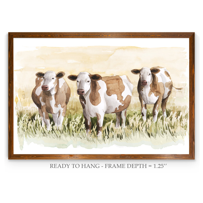« Golden graze II »-reproduction de peinture encadrée, H 28 po x l 38 po x P 1,3 po, Toile avec cadre érable
