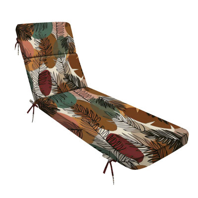  Extérieur Intérieur Coussin de patio 3 po Feuillage tropical abstrait Feuilles de palmier exotiques