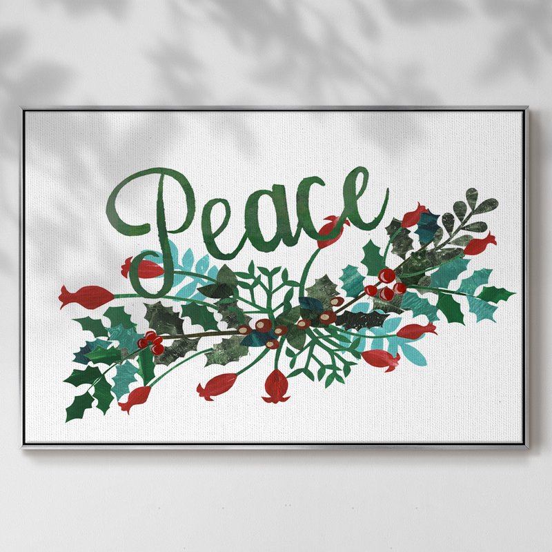 «Cut Wreath Christmas II», reproduction sur toile, H 17 po x l 25 po x P 2 po, Argent