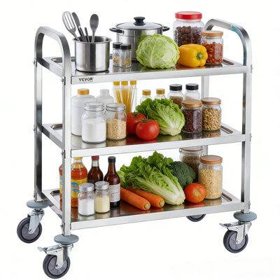 3 Layers Stainless Steel Kitchen Cart