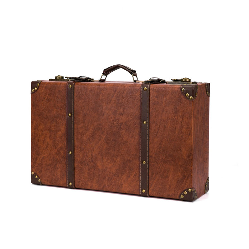 Coffre de rangement en cuir rétro