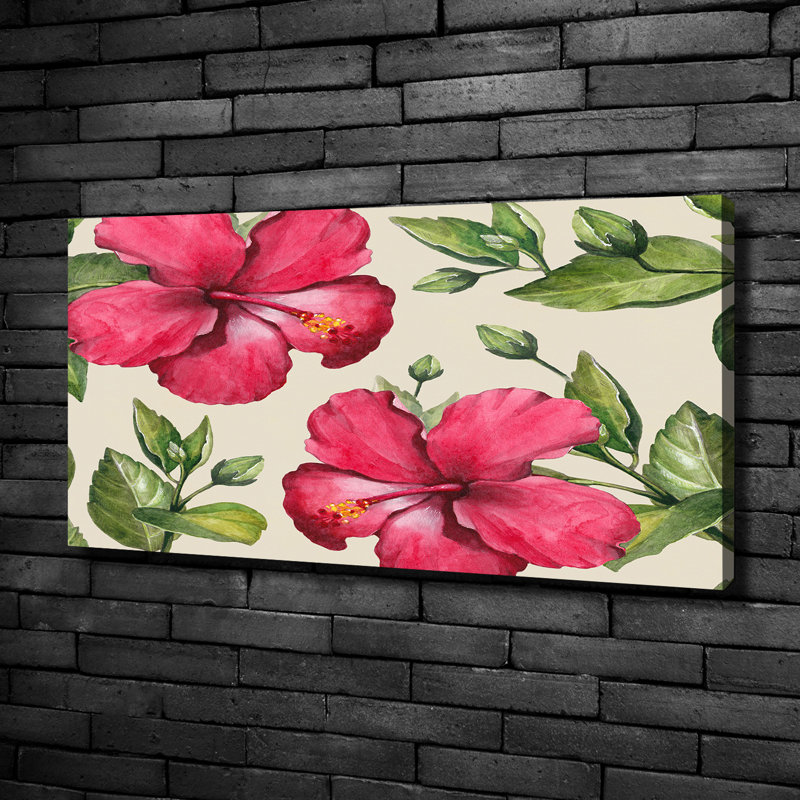 Pink Hibiscus - Wrapped Canvas Print, 50cm H x 100cm W, Canvas