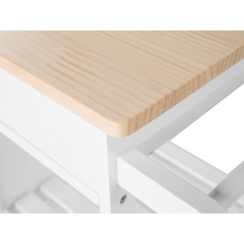 Uma Wood Kitchen Cart, White