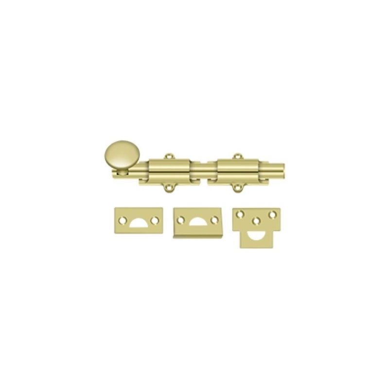 Brass Latch/Catch/Bolt, Polished Brass, 1.25" H x 6" W x 1" D