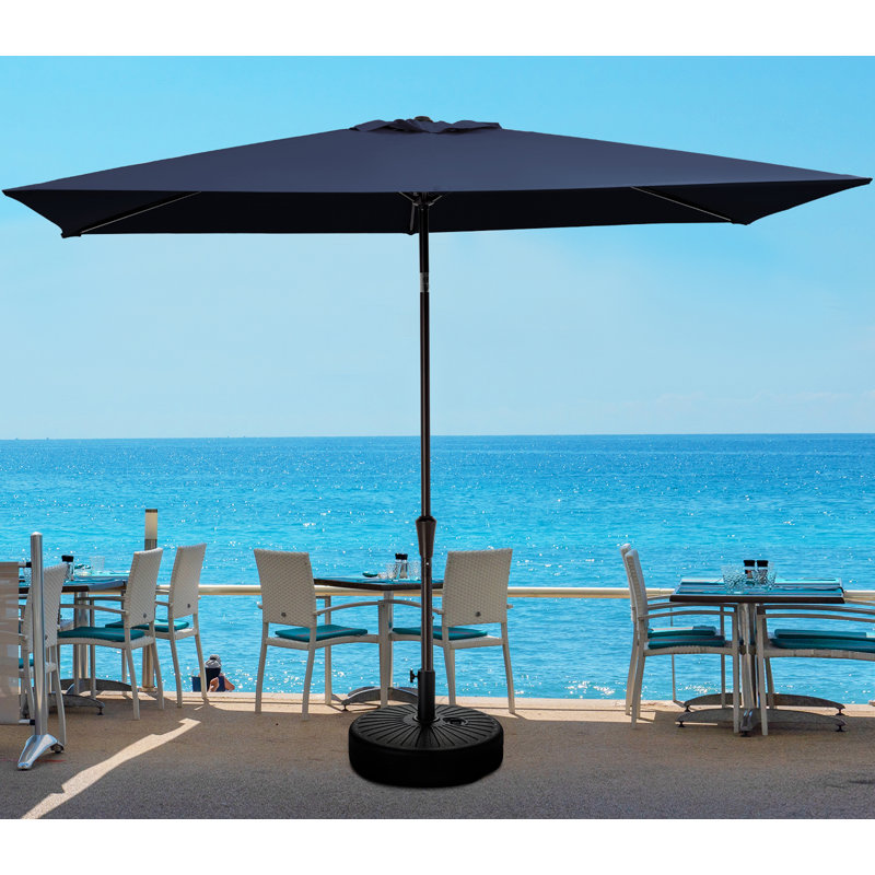 Parasol de marché carré Myari, Bleu marine