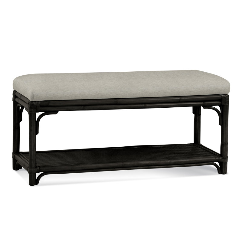 Banc de rangement en osier Summer Retreat, Noir antique, Beige de base; 0317-85