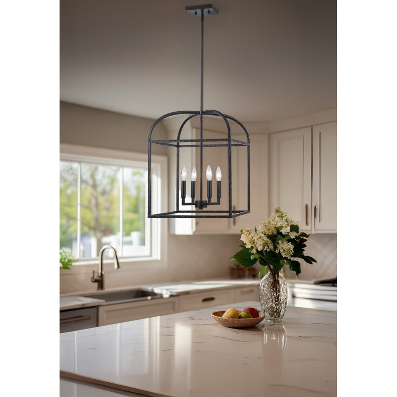 Luminaire suspendu 4 lumières DEL Birdy, Noir