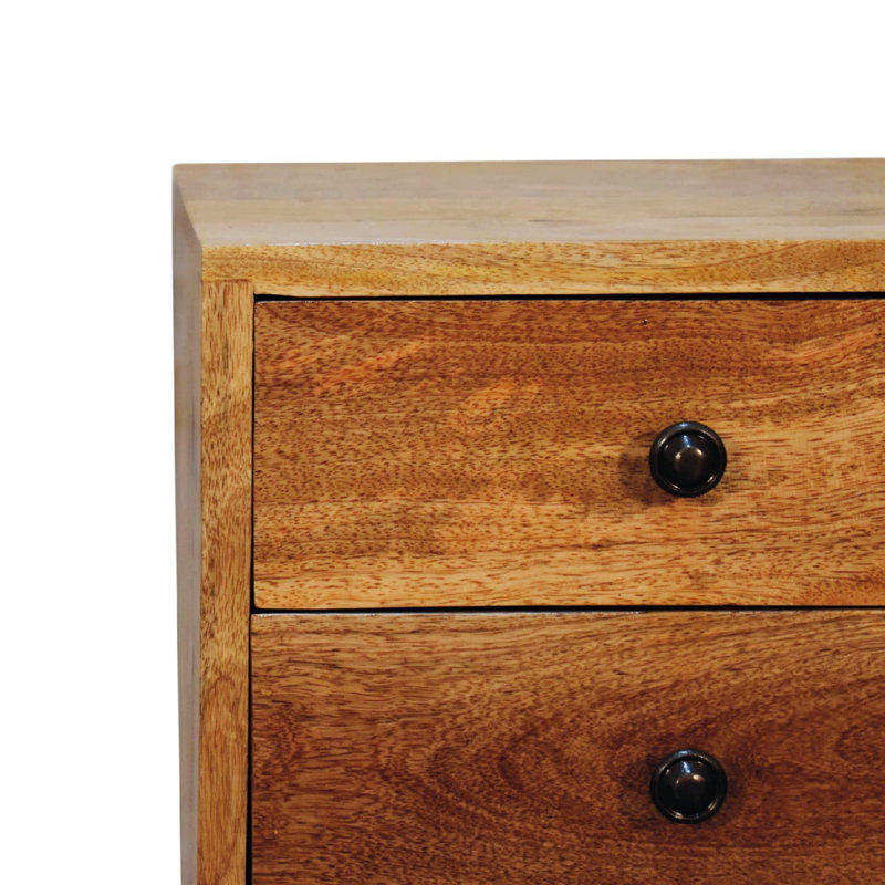 11.81'' W Solid Wood Nightstand, Tan