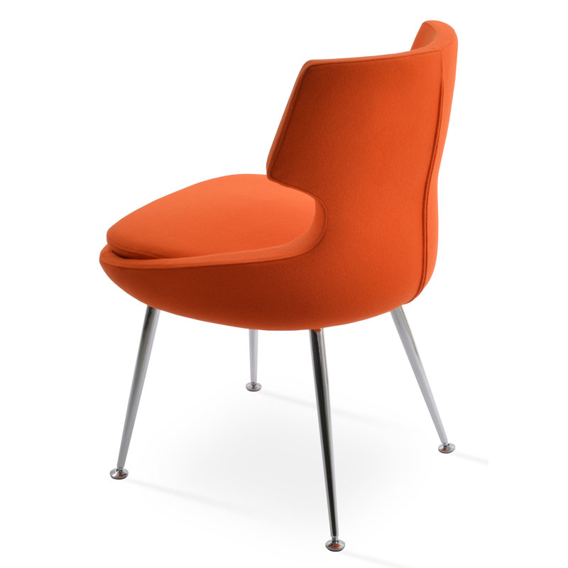 Chaise en métal Patara, Laine orange