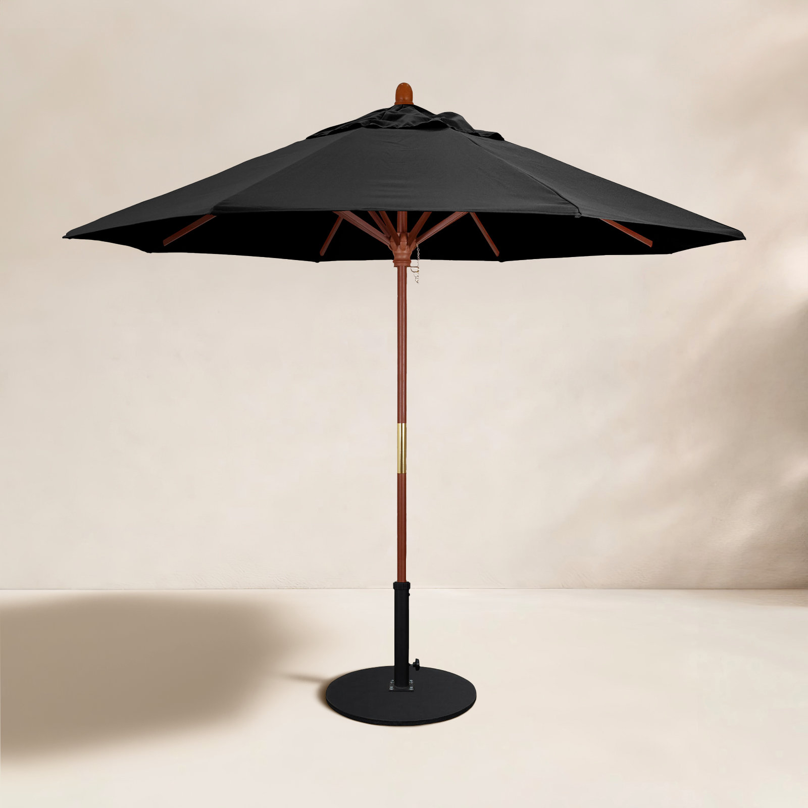 Manford 108'' Outdoor Umbrella, Black Performance