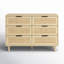Commode 6 tiroirs en rotin naturel l 43,3 po Scot
