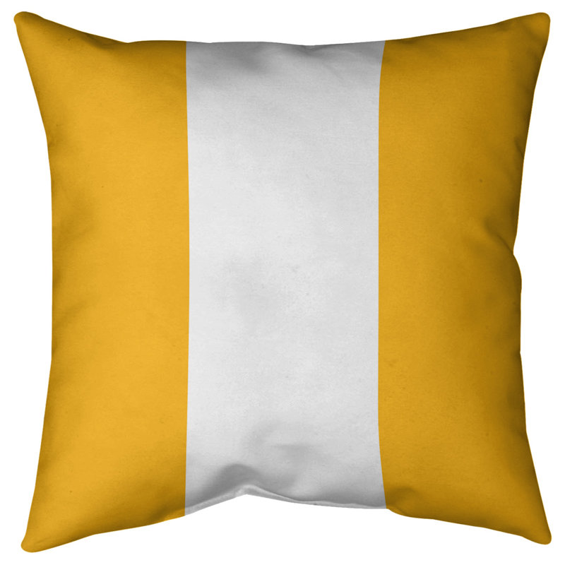 Coussin décoratif d'intérieur/d'extérieur, 20 po x 20 po, Or/blanc