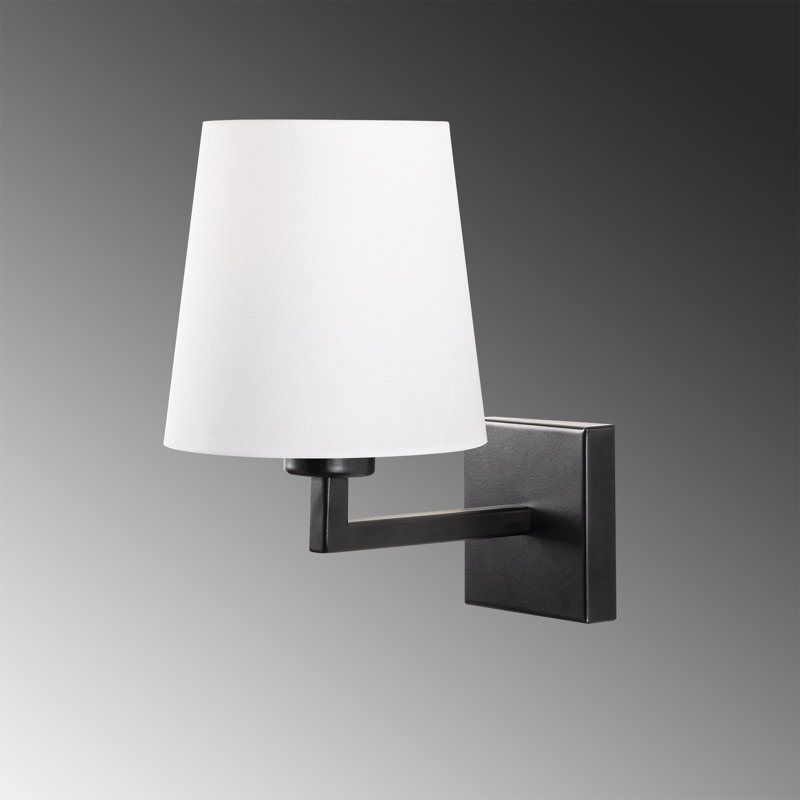 Gilmore Armed Sconce, White, Black