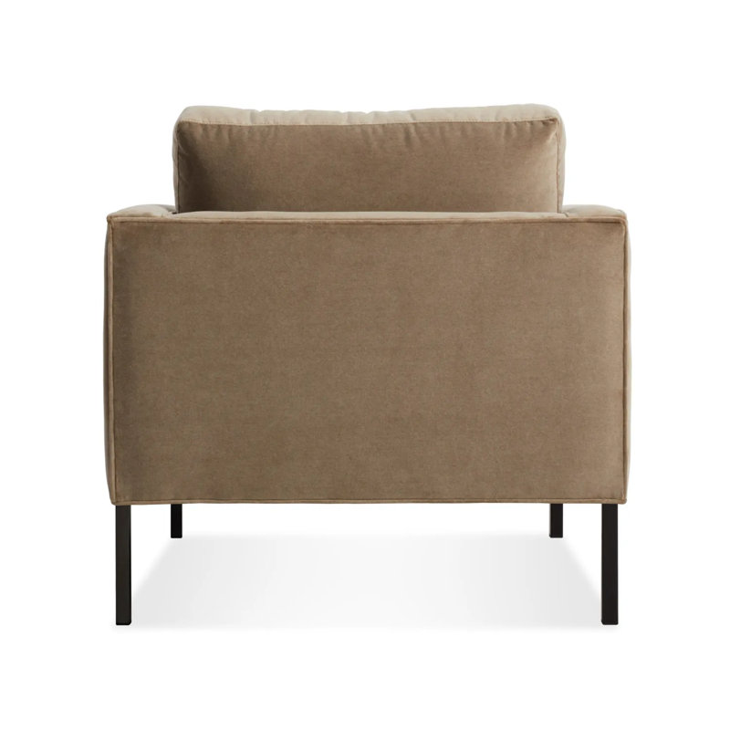 Paramount Tufted Armchair, Black, Otter Velvet Polyester Blend