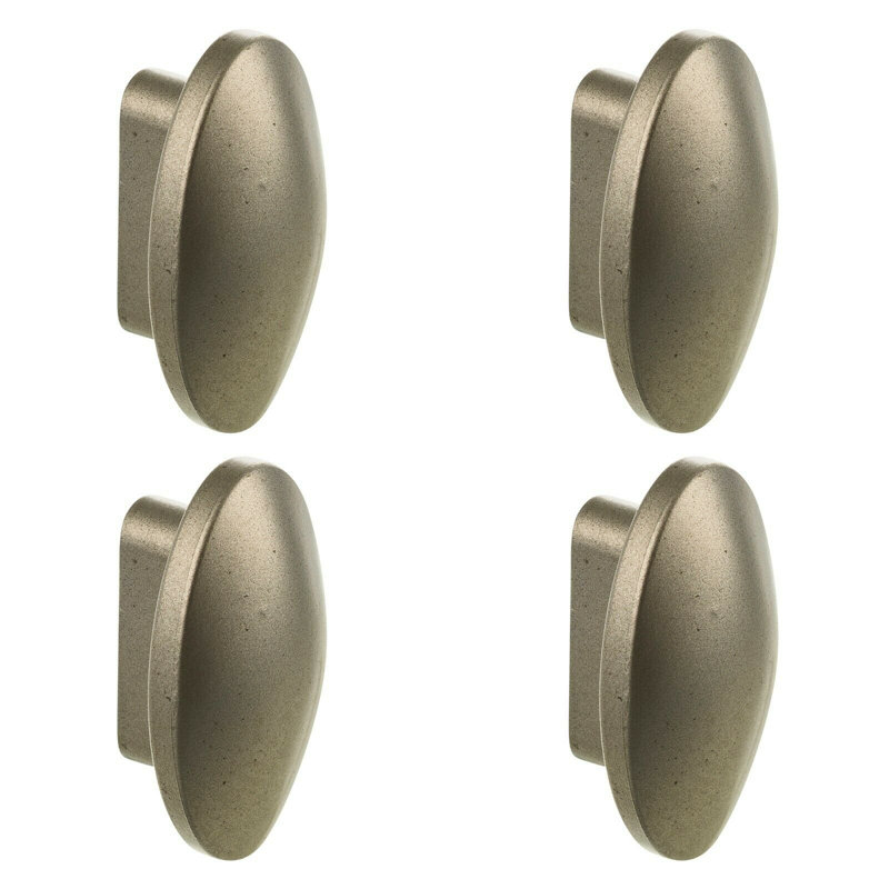 Plastic, Wood And Metal Handles & Knobs White Plastic Ovals Handle X10, Silver
