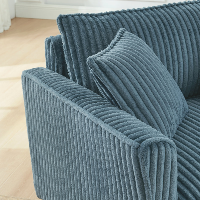 Fauteuil Lazy avec dossier et coussin d'assise moelleux, Blue
