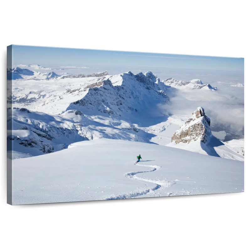 Sirci, skieur dans la poudreuse, H 16 po x l 24 po