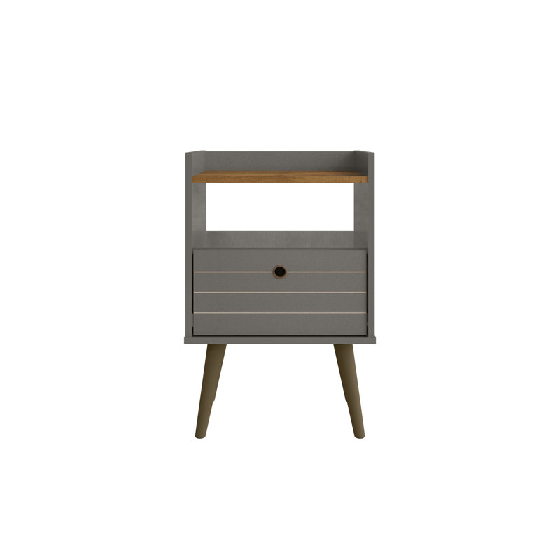 Helaina 17.71'' W Nightstand, Gray
