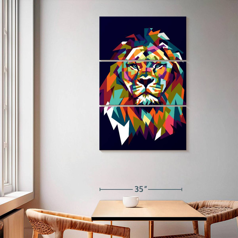 Brampt Lion Head Mosaic, 65" H x 42" W