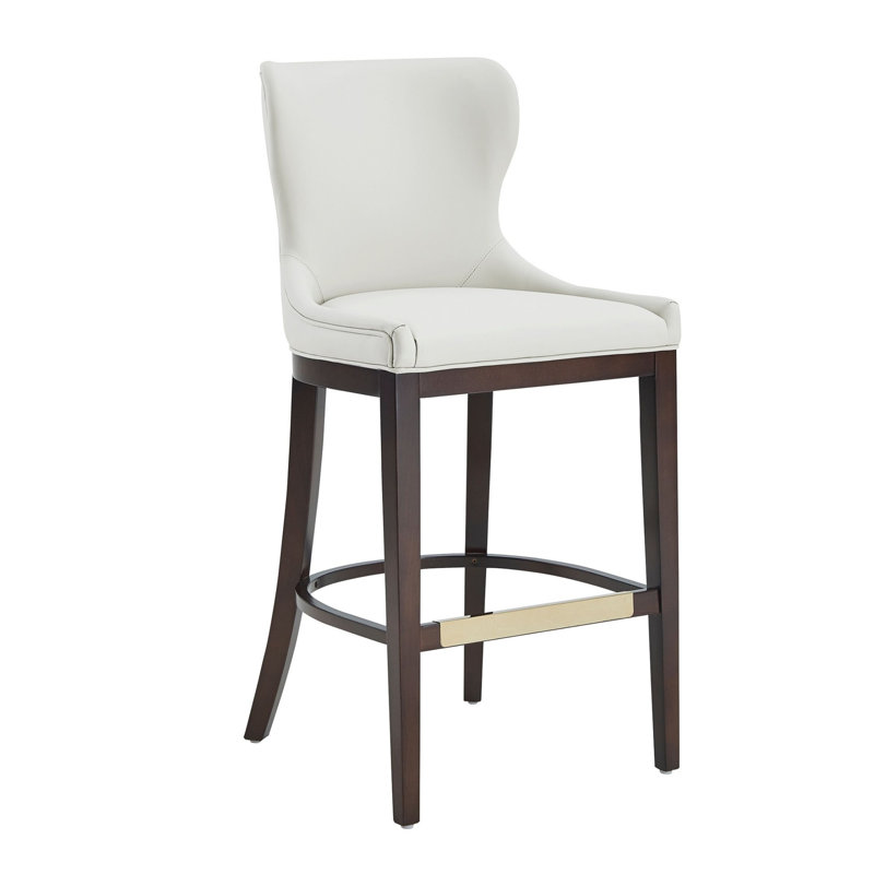 Tabouret de bar rembourré Blair, Blanc, Tabouret de bar (siège d'une hauteur de 29 po), 3