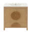 Meuble-lavabo cannelé de 30 pouces avec lavabo et rangement ouvert