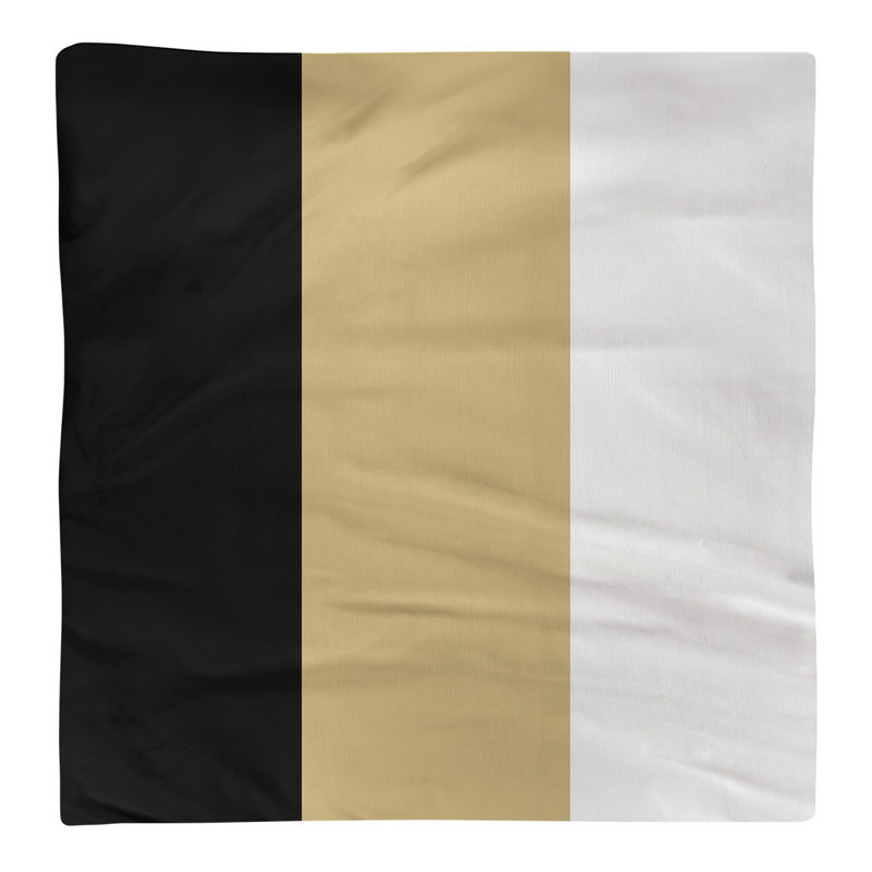 Striped Square Napkin, Black/Gold/White, Cotton Twill, 22" H x 22" W x 0.25" D