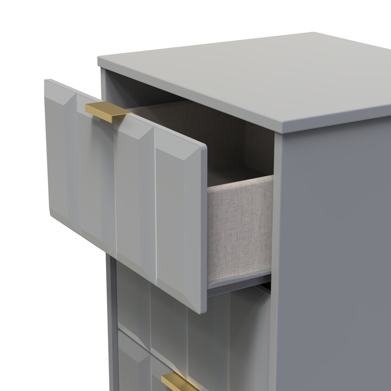 Arnesto 45cm W Manufactured Wood Bedside Table, Dusk Grey