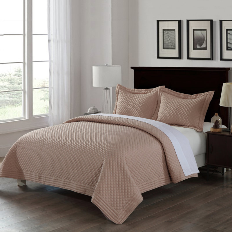  Courtepointe simple en microfibre traditionnelle, Courtepointe simple, Taupe