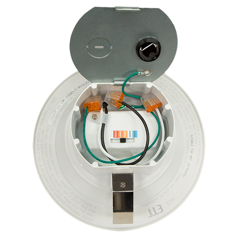 Boîte de jonction intégrée sans cadre 6 lumières DEL 6 lumières encastrées à fixation bidirectionnelle 650 lumens réglable