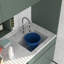 Évier utilitaire en composite de granite à cuve simple 24 po x l 18 po pour salle de lavage.-121289178