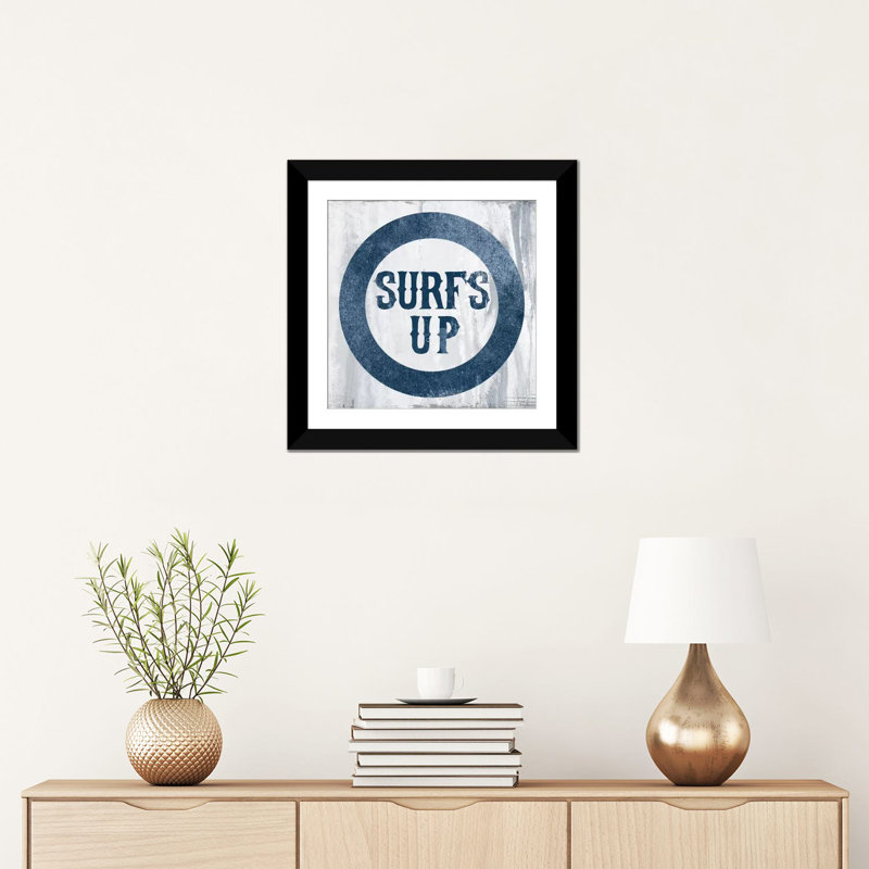 « surf », art textuel sur toile, Papier d'art encadré noir, Blanc, H 16 po x l 16 po x P 1 po