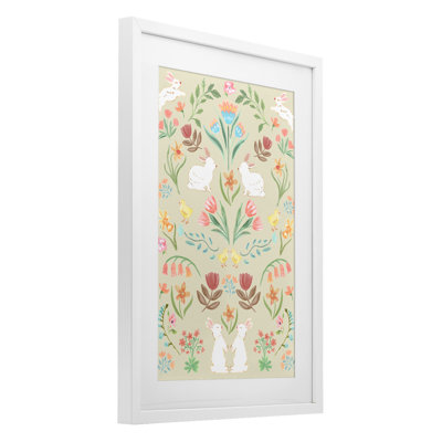 Symmetrical Easter Framed Print Under Glass, design by Corinne Haig