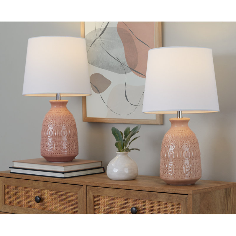 Talon Ceramic Lamp, Pink