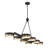 Lustre linéaire à DEL 8 lumières en noir mat avec accents laiton chaud 