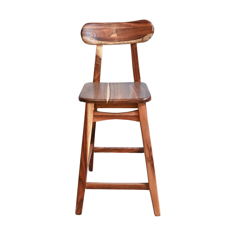 Heritage Curve Parota Wood Barstool
